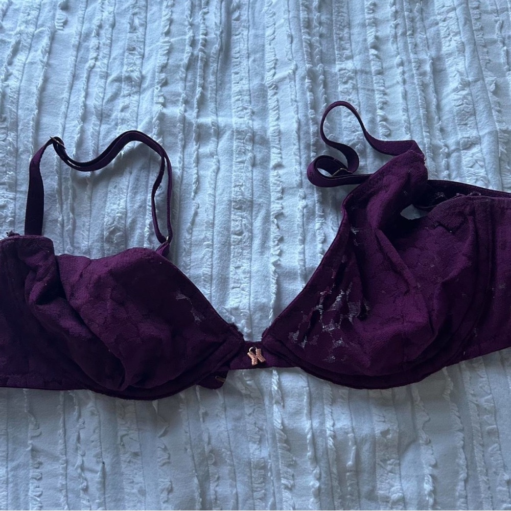 Savage X Fenty Deep Purple Lace Bra